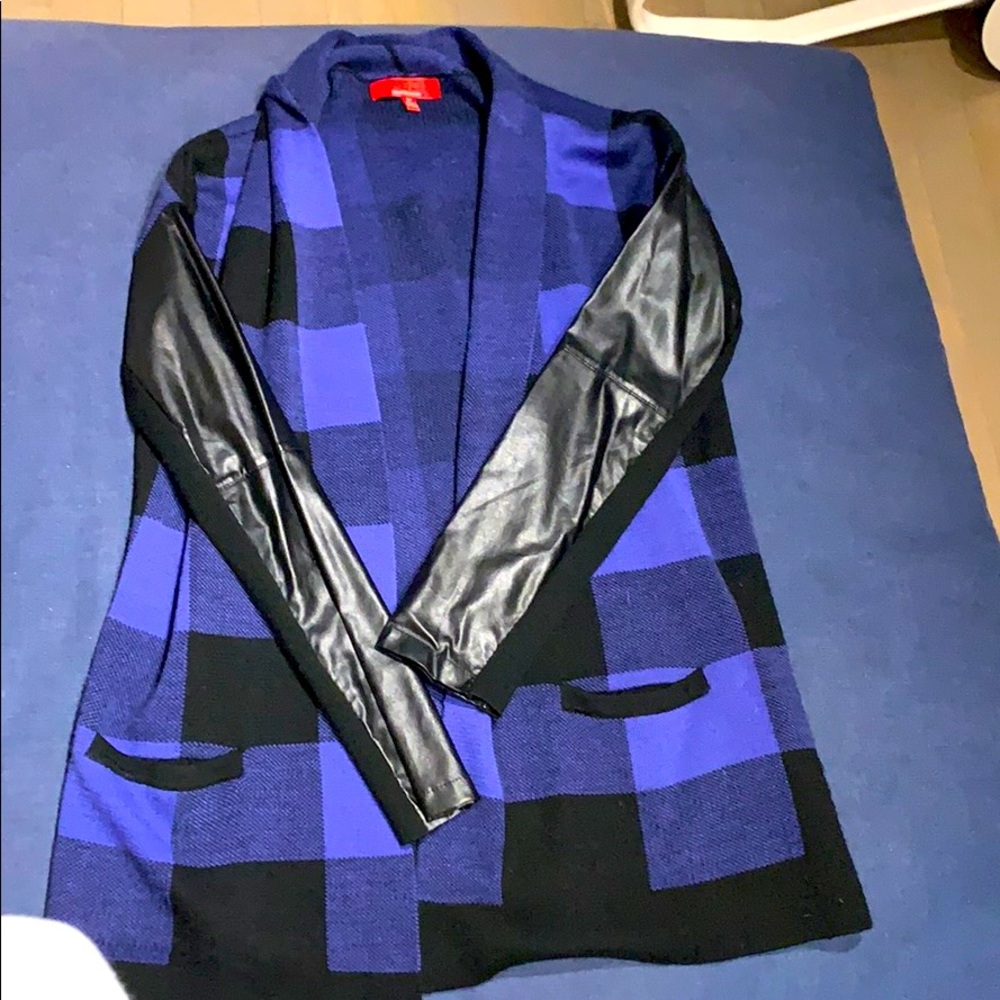 Blue and black check sweater in great condition